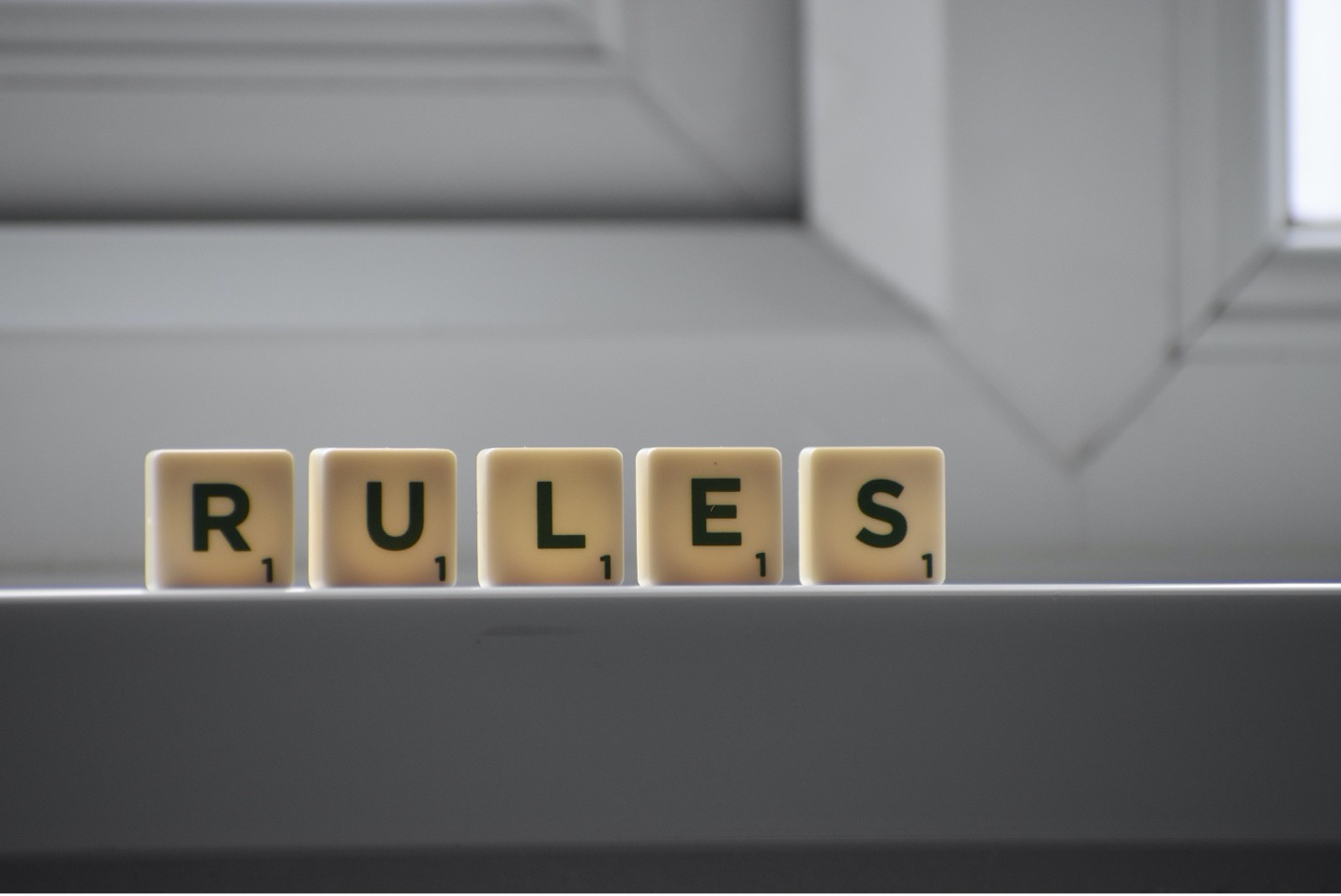 'Rules' spelled out with blocks